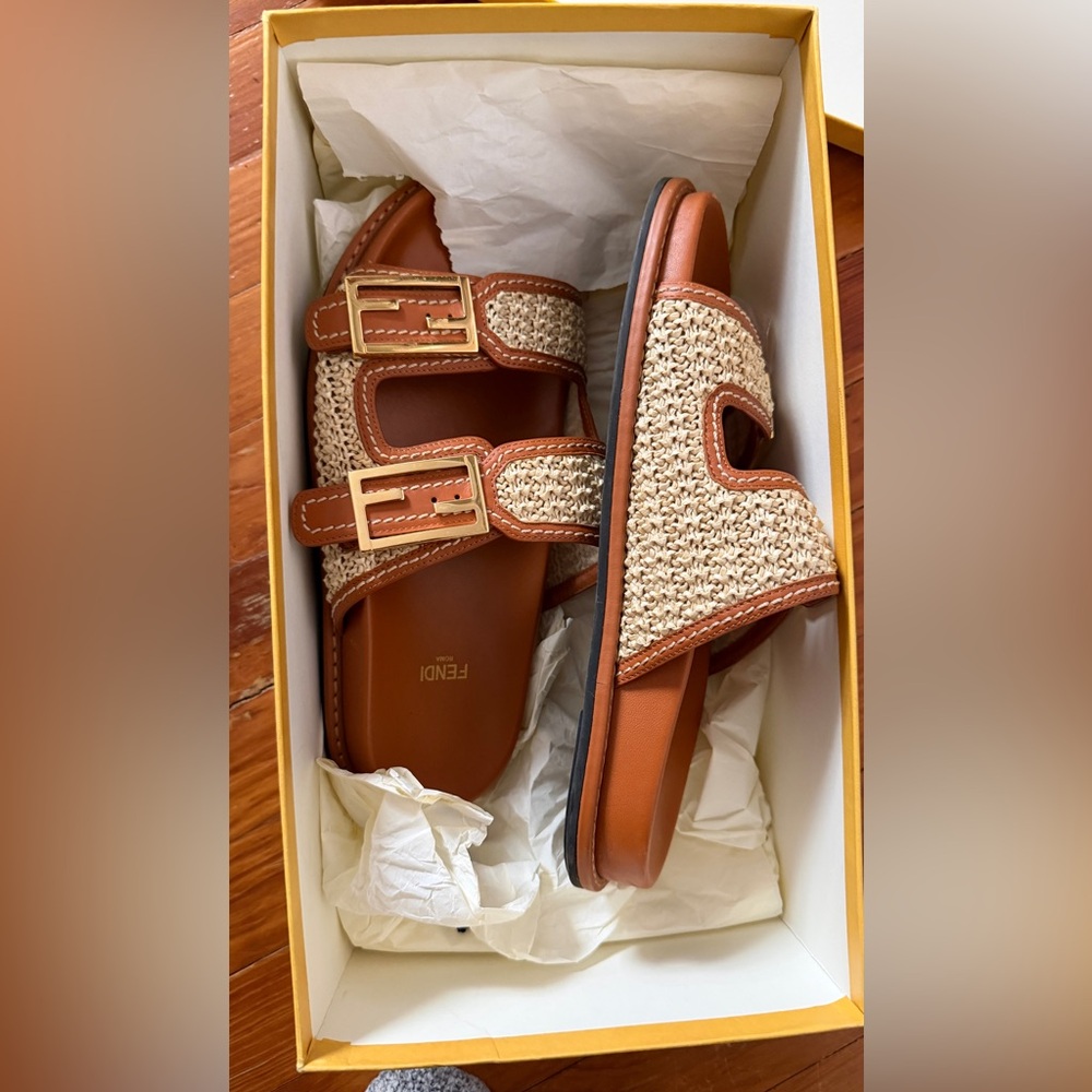 Fendi Raffia Slides - Picture 7 of 8
